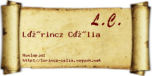 Lőrincz Célia névjegykártya